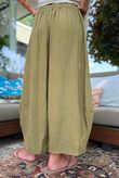 Sandbar Linen Blend Barrel Culotte Pant Deep Olive